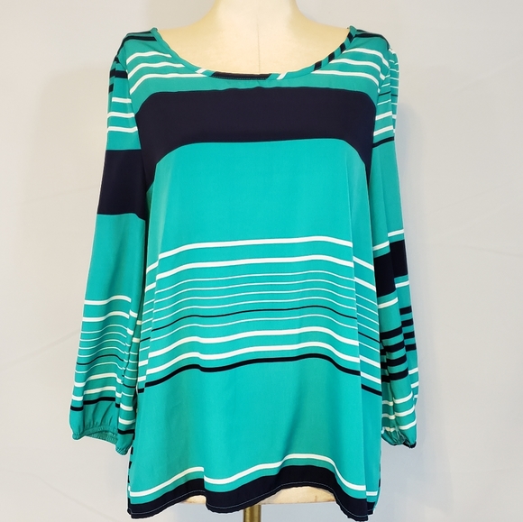 Peach Love California Tops - Peach Love Cream green, black and white top size S